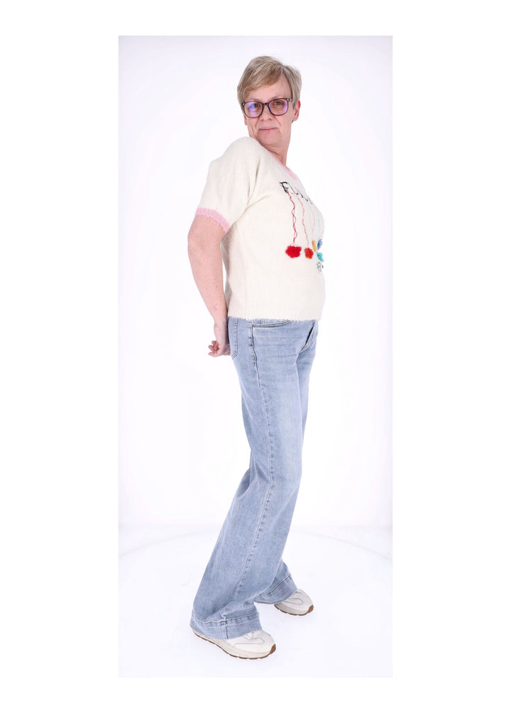Splash of Color Jeans Wide Leg Damen