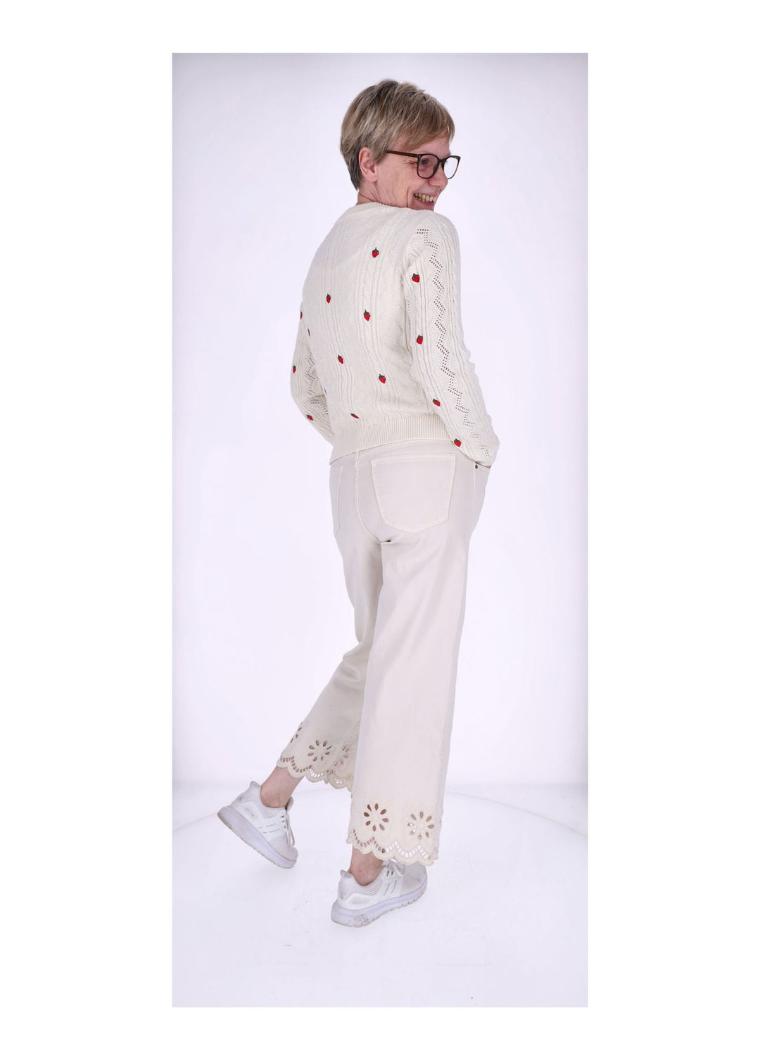 Splash of Color Damen Jeans 7/8 Lochmuster