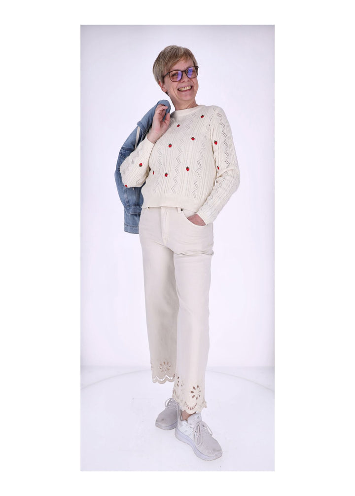 Splash of Color Damen Jeans 7/8 Lochmuster