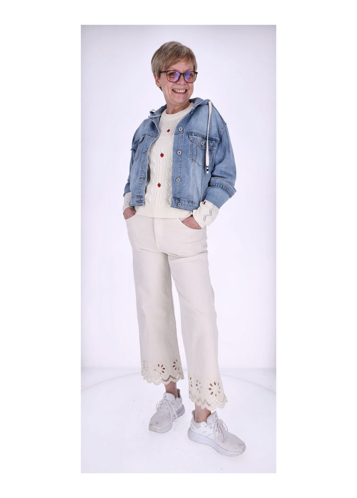Splash of Color Damen Jeans 7/8 Lochmuster