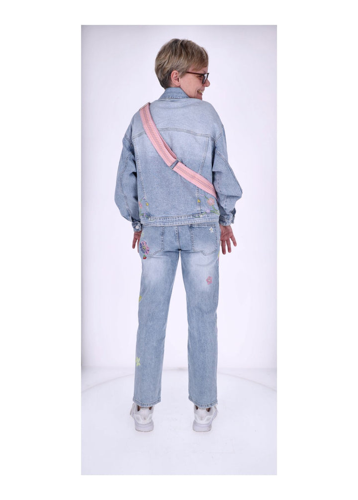 Splash of Color Jeans Damen Blumen