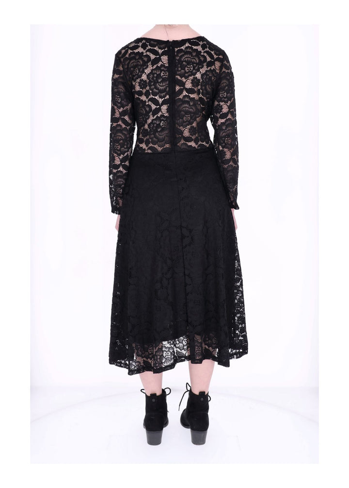 Spitzenkleid Langarm Altrosa Midi