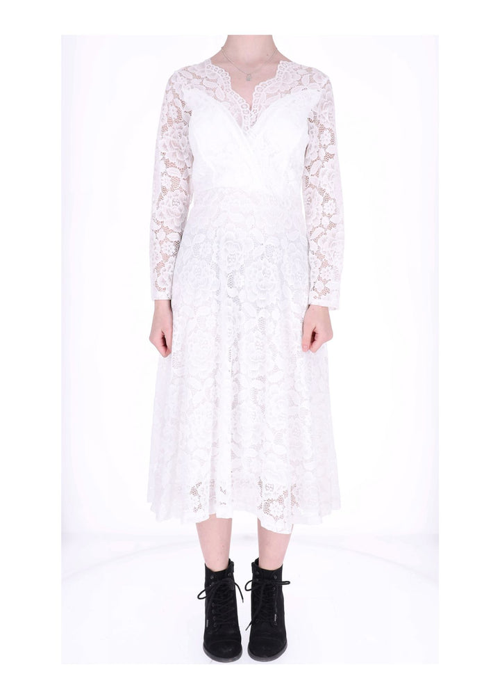 Spitzenkleid Langarm Altrosa Midi
