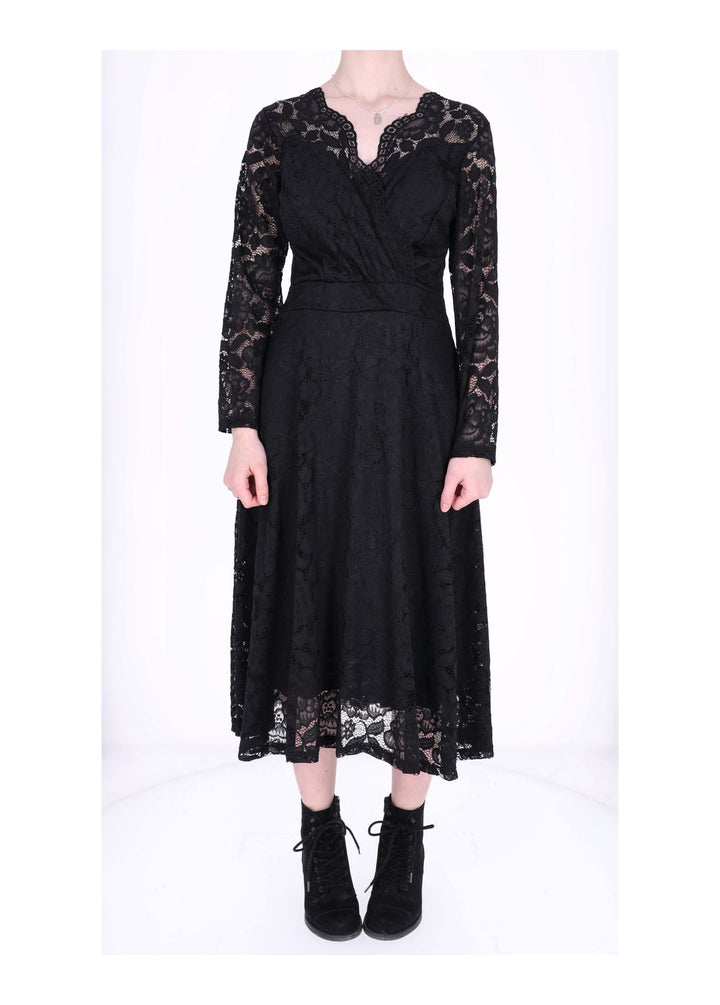 Spitzenkleid Langarm Altrosa Midi