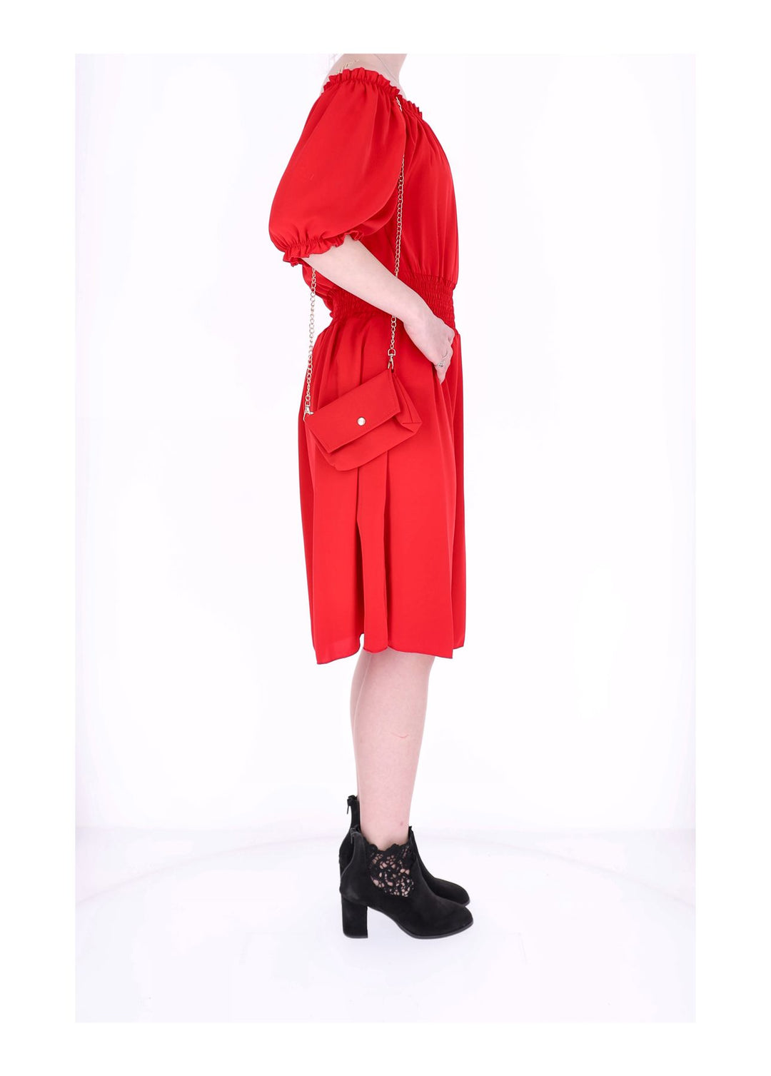 Carmen Satin Kleid Splash of Color