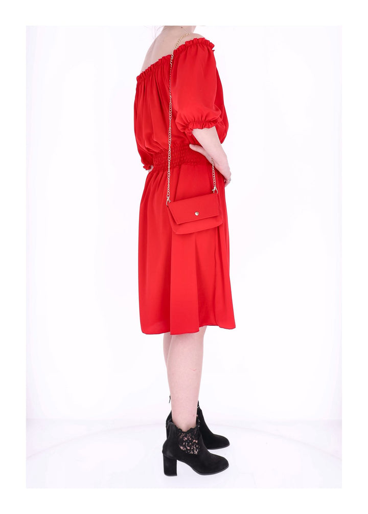 Carmen Satin Kleid Splash of Color