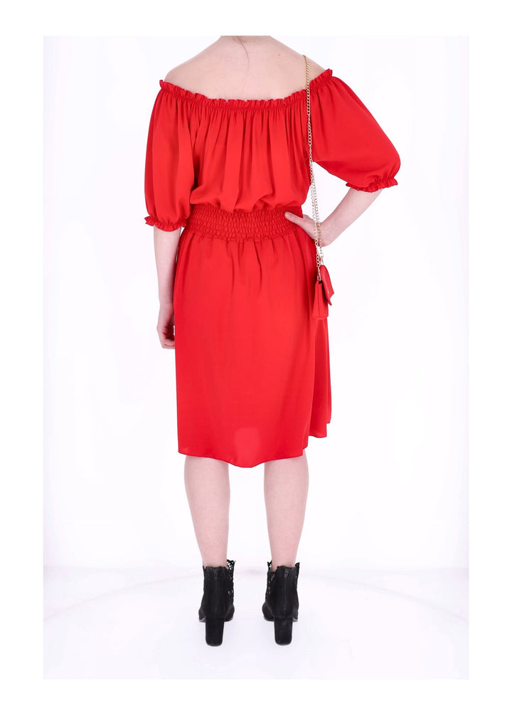 Carmen Satin Kleid Splash of Color