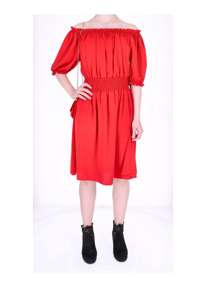 Carmen Satin Kleid Splash of Color
