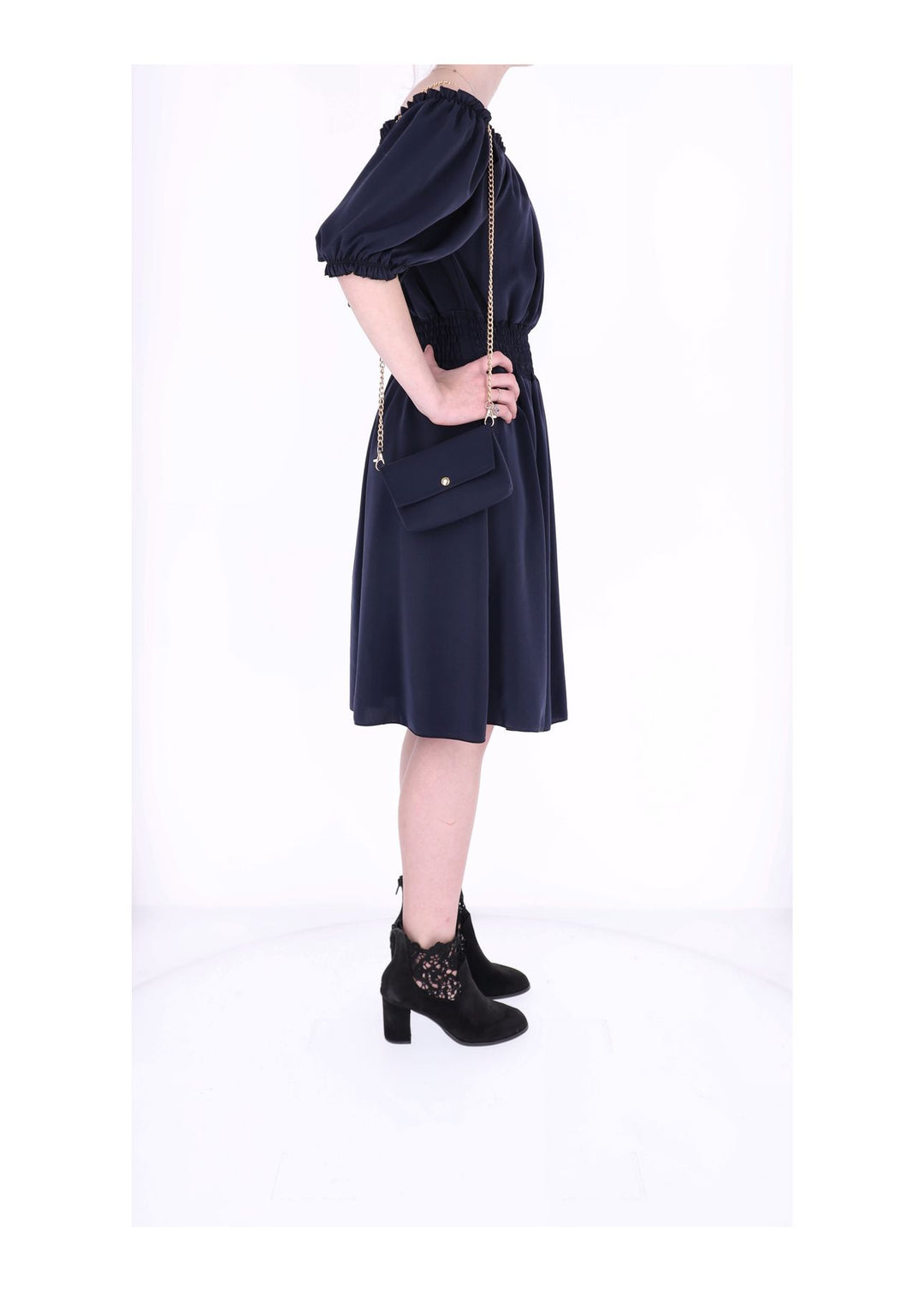 Carmen Satin Kleid Splash of Color