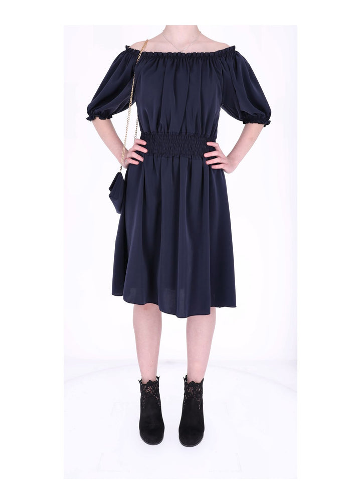 Carmen Satin Kleid Splash of Color