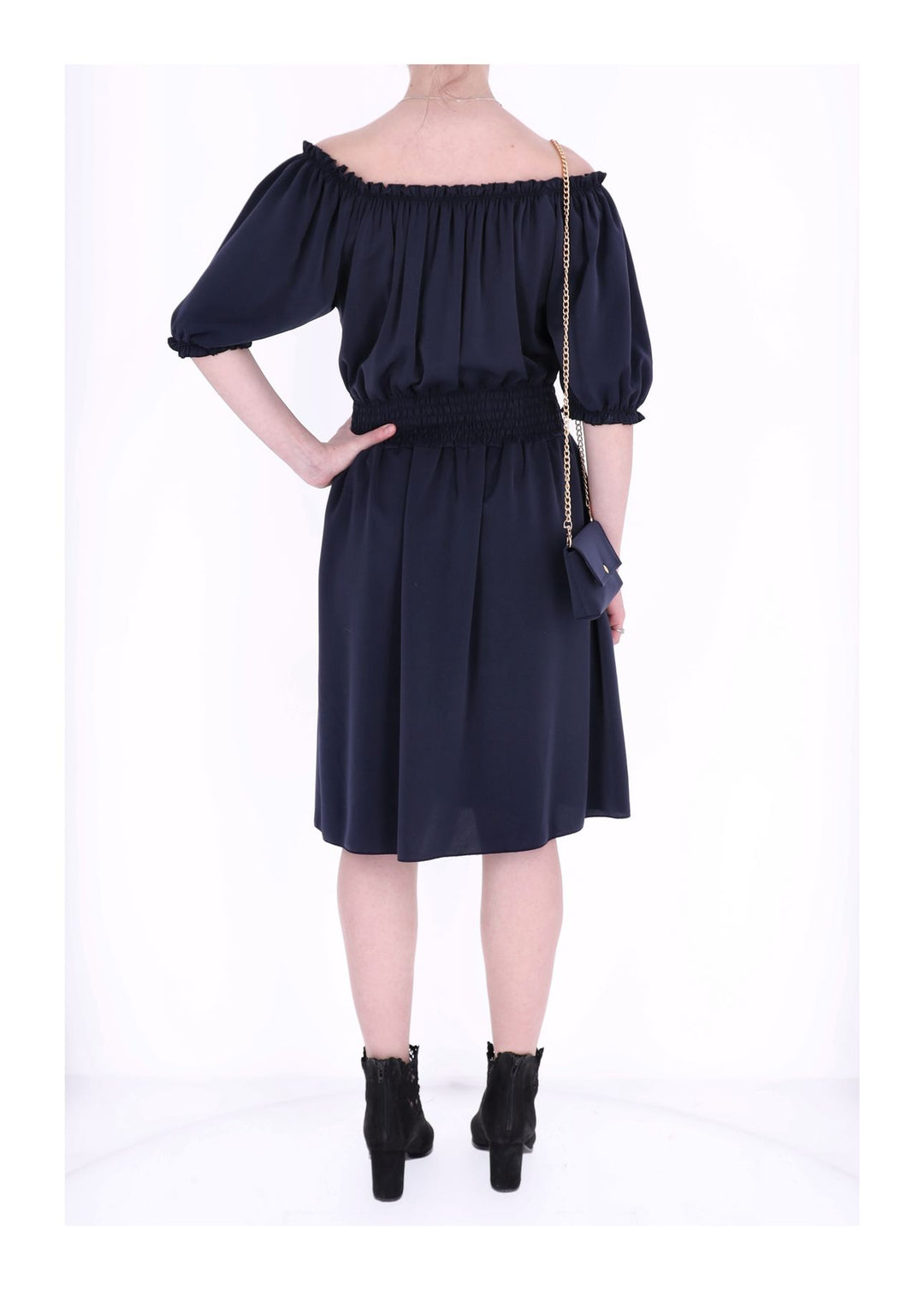 Carmen Satin Kleid Splash of Color