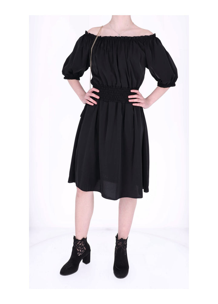 Carmen Satin Kleid Splash of Color