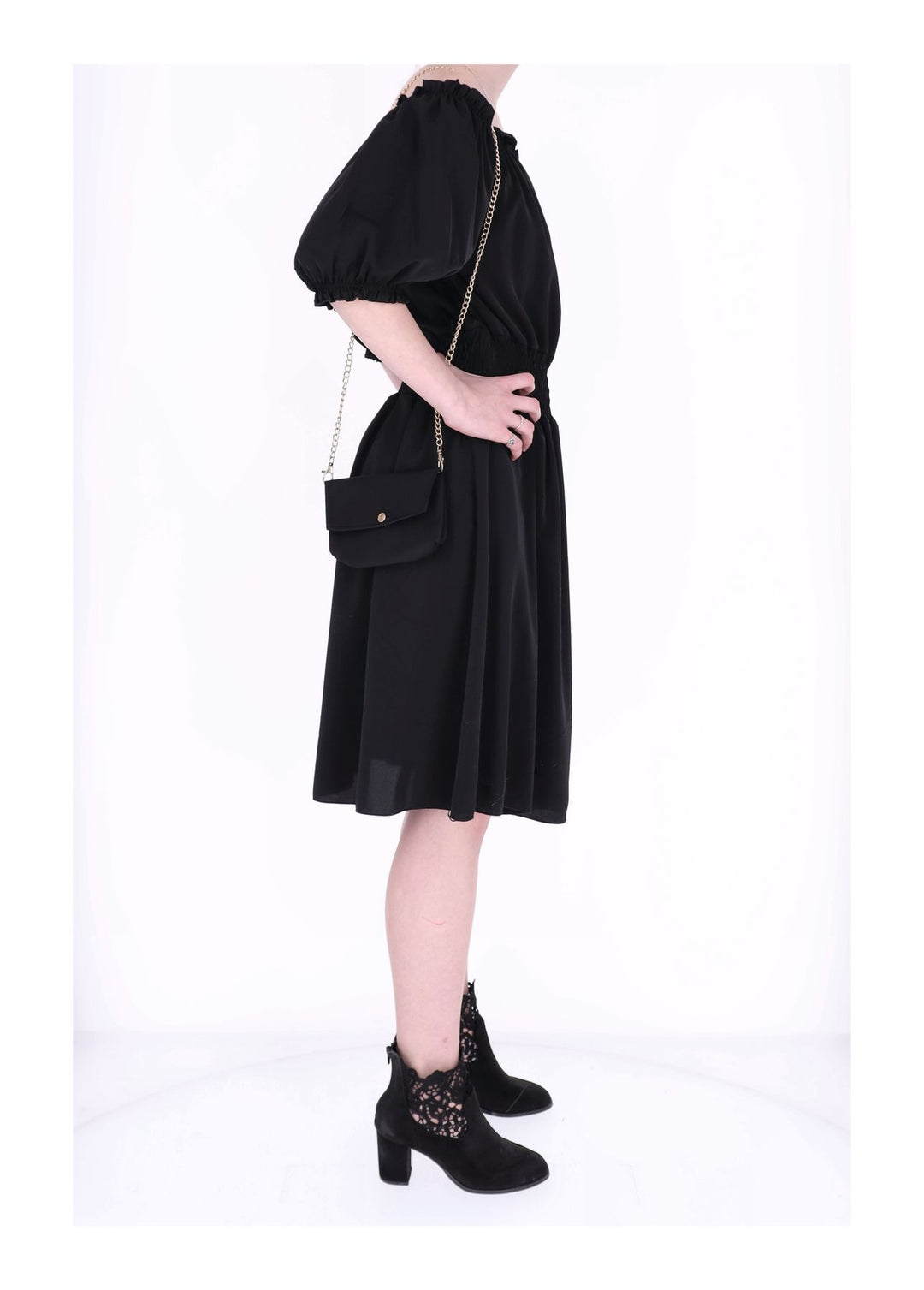 Carmen Satin Kleid Splash of Color