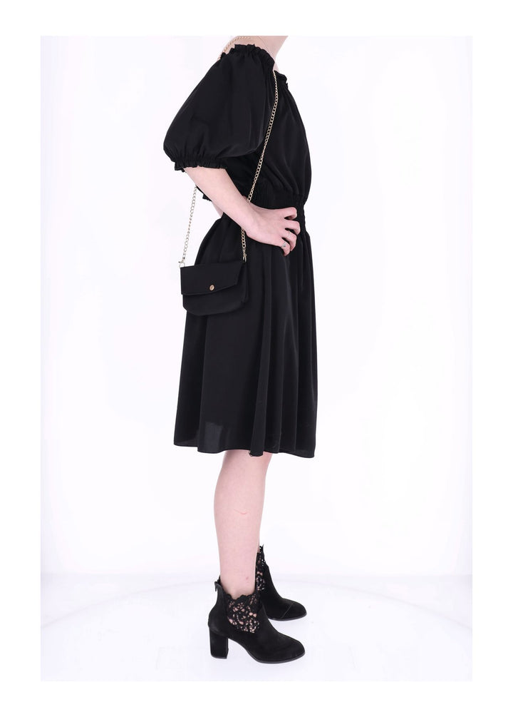 Carmen Satin Kleid Splash of Color