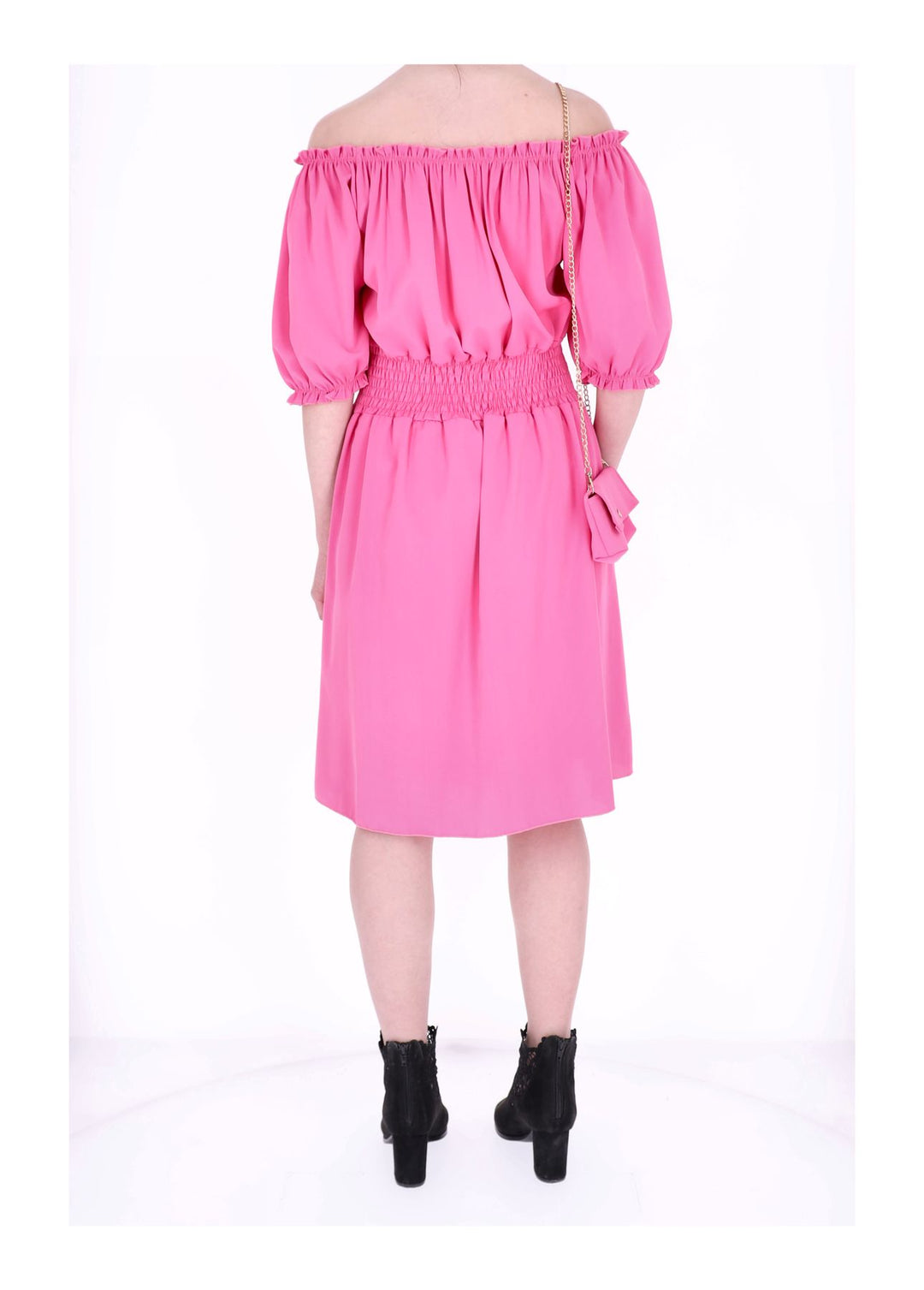 Carmen Satin Kleid Splash of Color