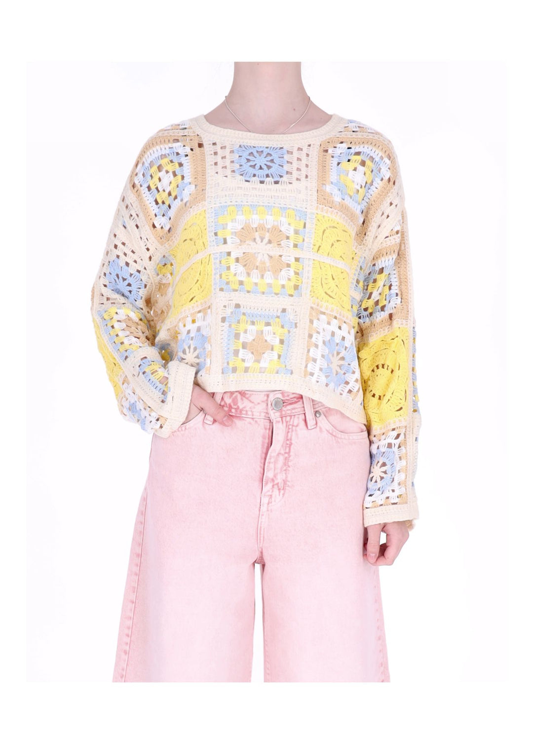 Splash of Color Häkelshirt Damen