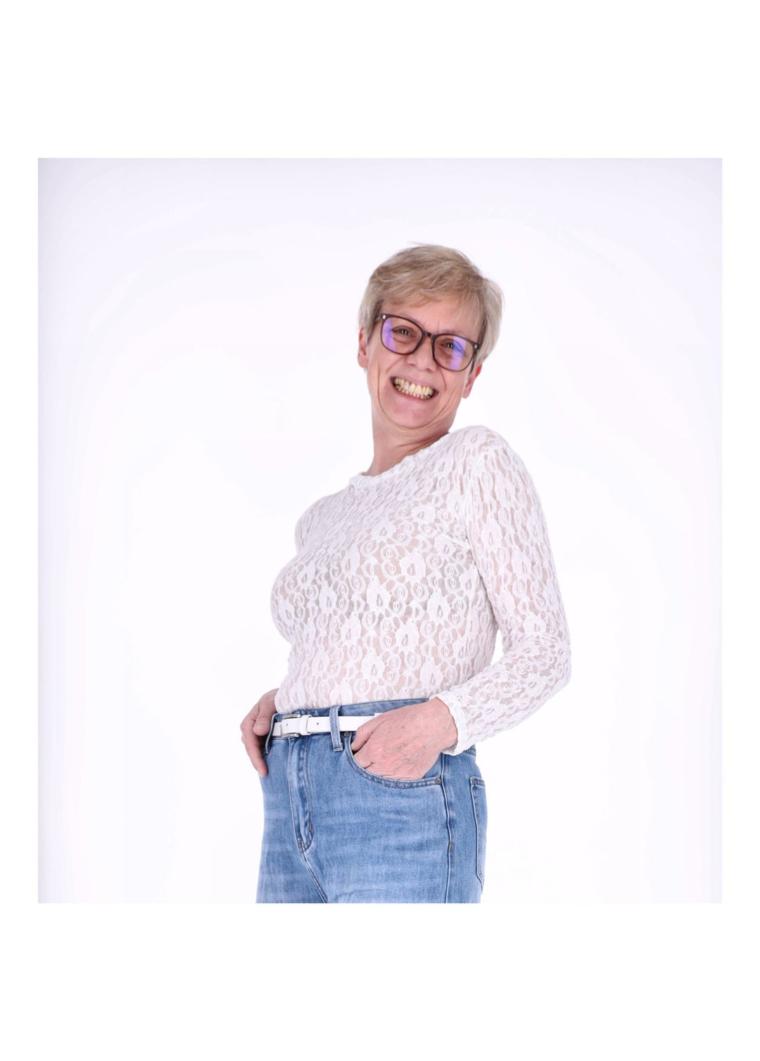 Splash of Color Spitzenshirt Damen