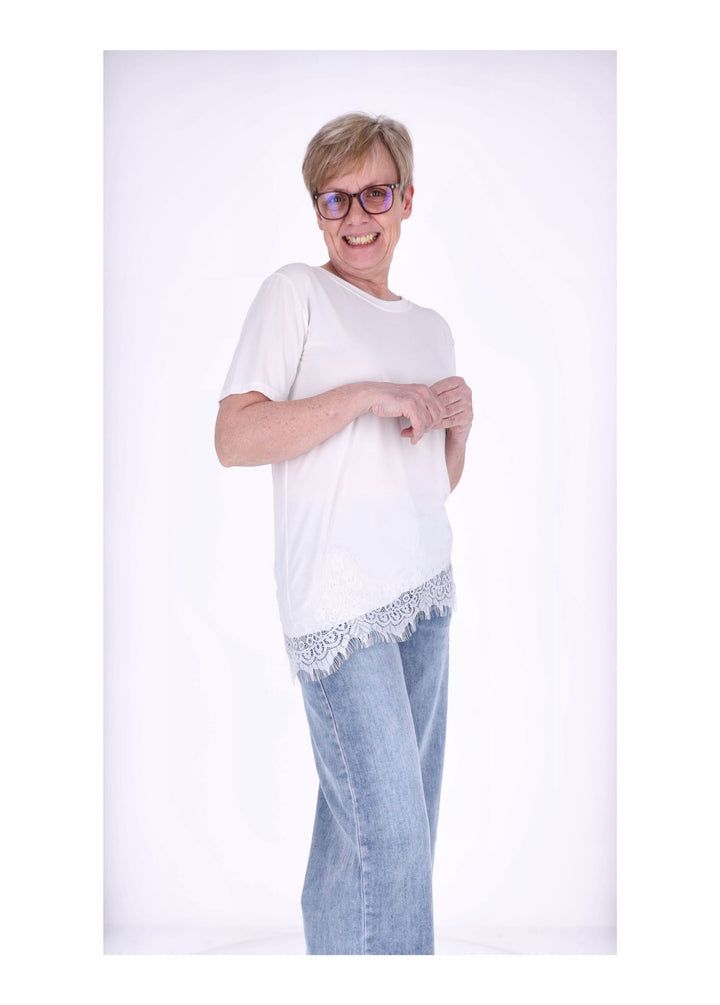 Splash of Color Damen T-Shirt mit Spitze