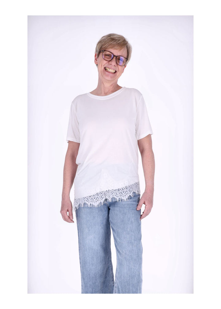 Splash of Color Damen T-Shirt mit Spitze