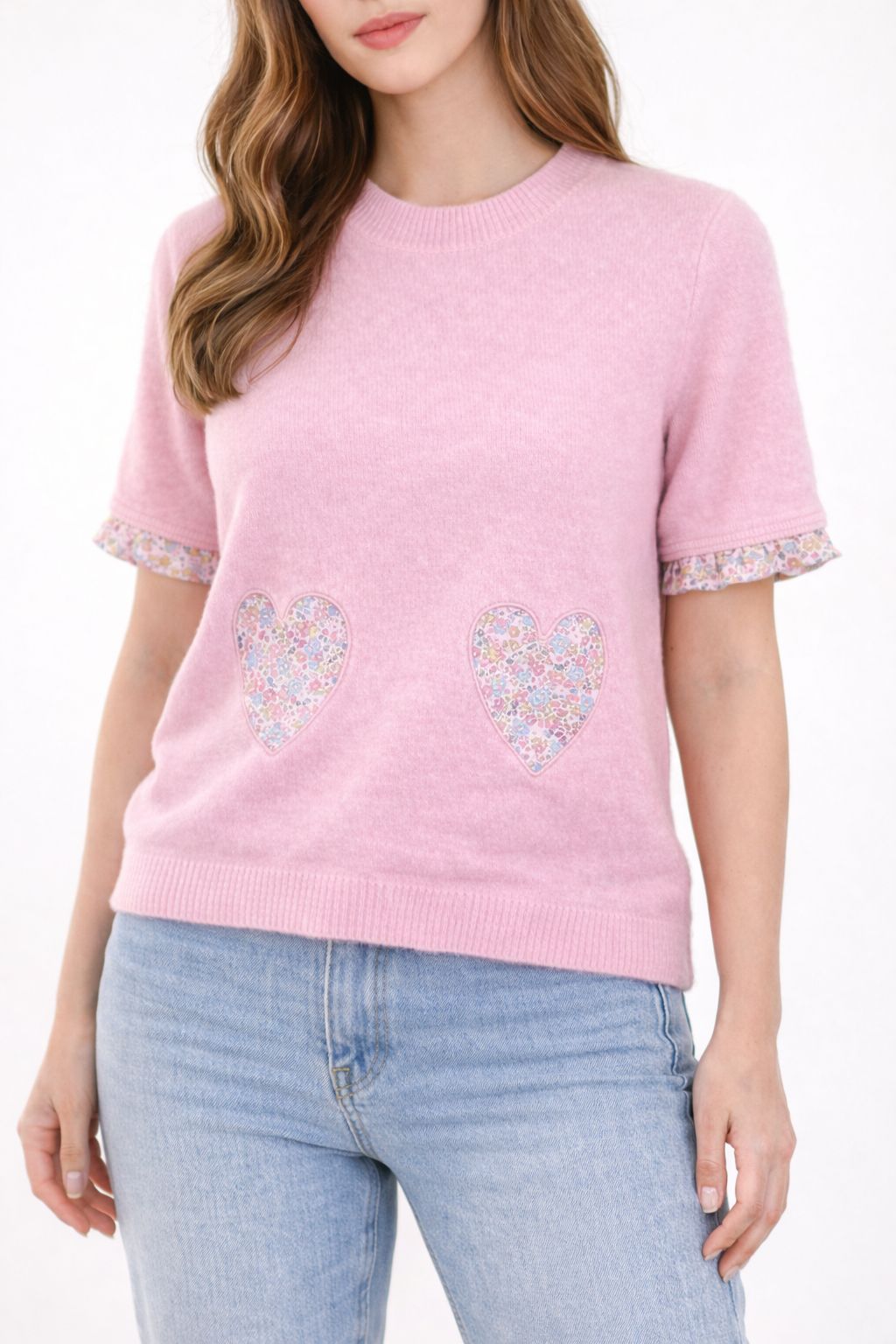 Splash of Color Damen T-Shirt Herzen Patch