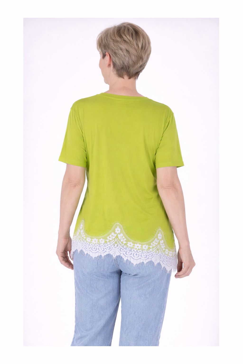 Splash of Color Damen T-Shirt mit Spitze