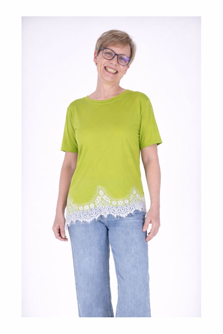 Splash of Color Damen T-Shirt mit Spitze