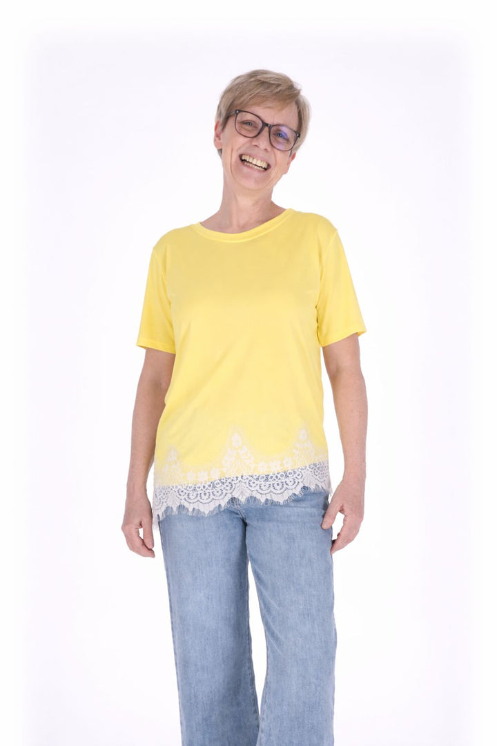 Splash of Color Damen T-Shirt mit Spitze