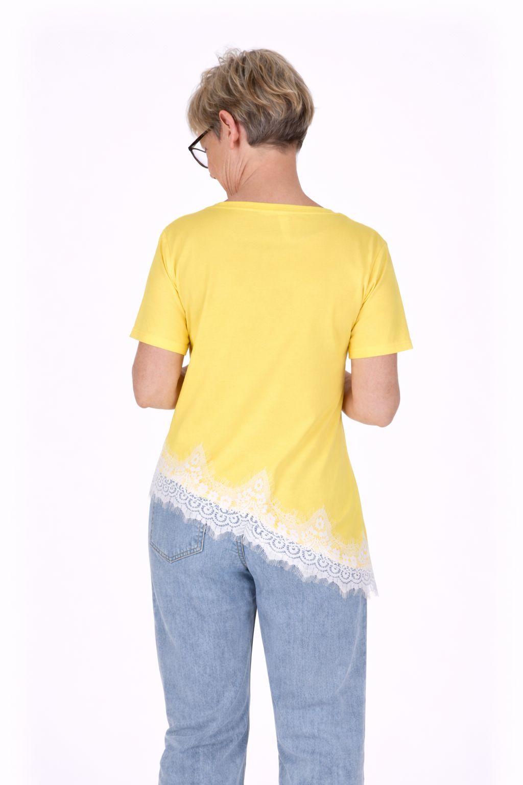 Splash of Color Damen T-Shirt mit Spitze