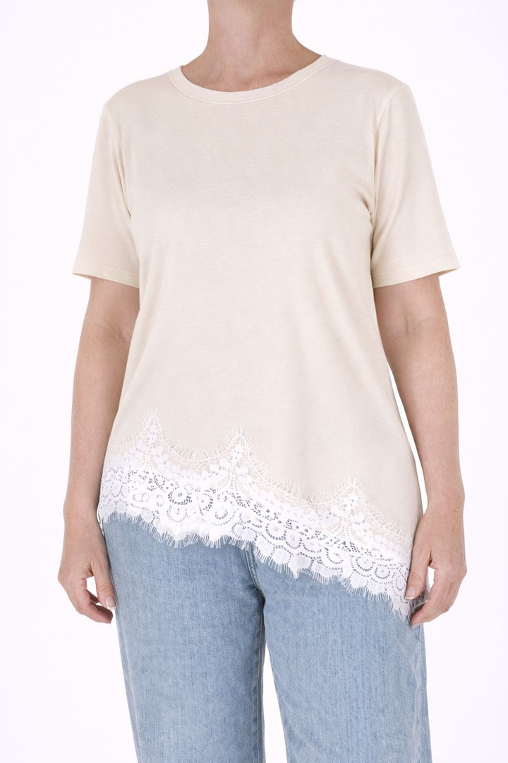 Splash of Color Damen T-Shirt mit Spitze
