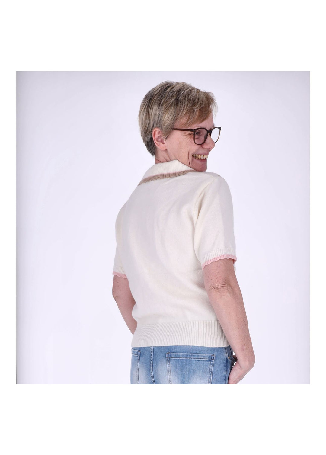 Splash of Color Damen Strickpoloshirt