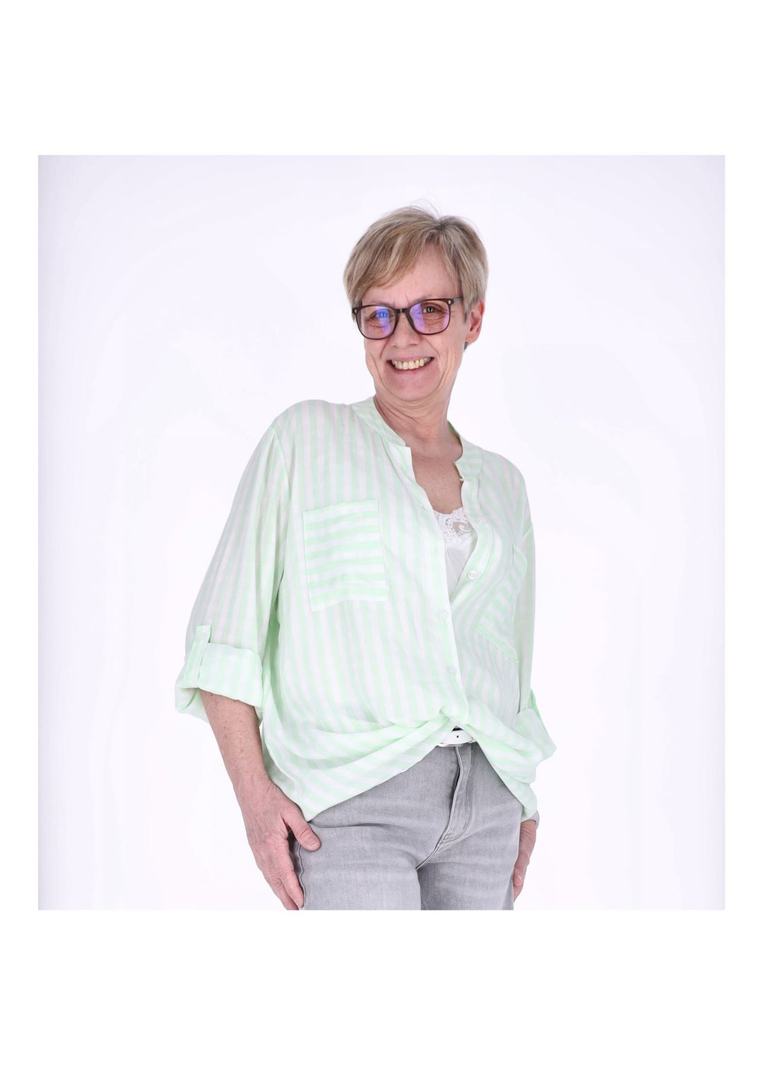 Splash of Color Damen Bluse Streifen