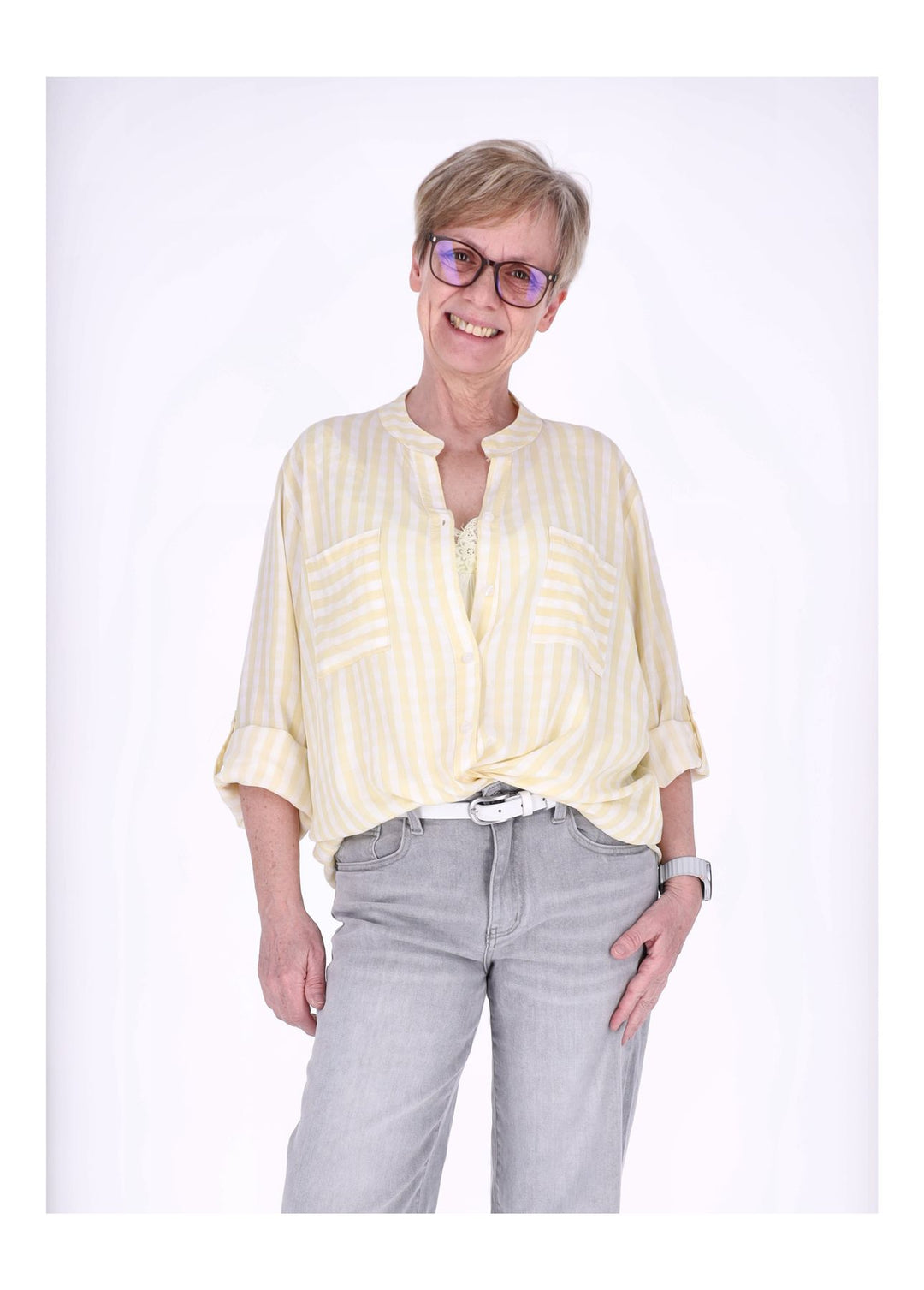 Splash of Color Damen Bluse Streifen