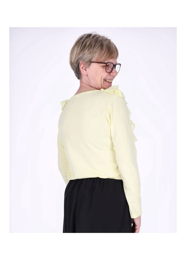 Splash of Color Damen Shirt mit Rüschen