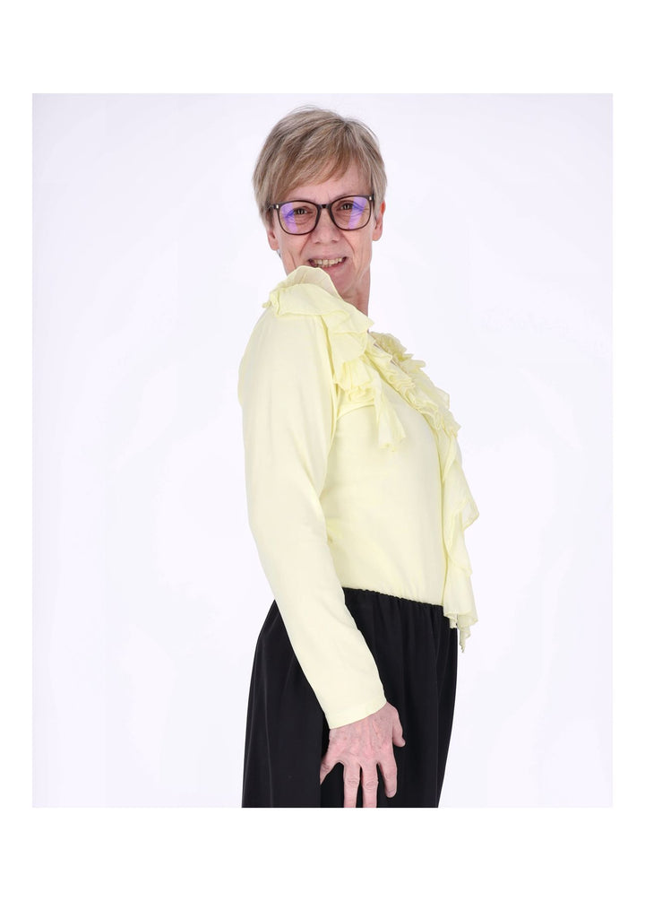 Splash of Color Damen Shirt mit Rüschen