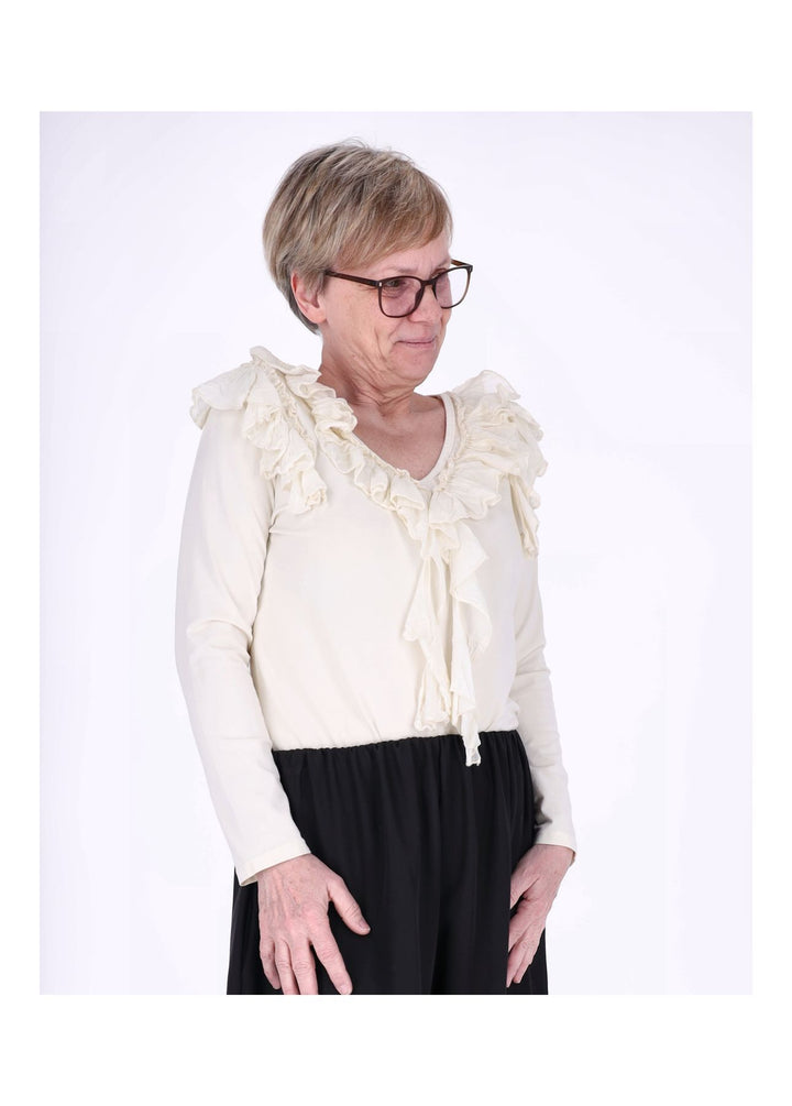 Splash of Color Damen Shirt mit Rüschen