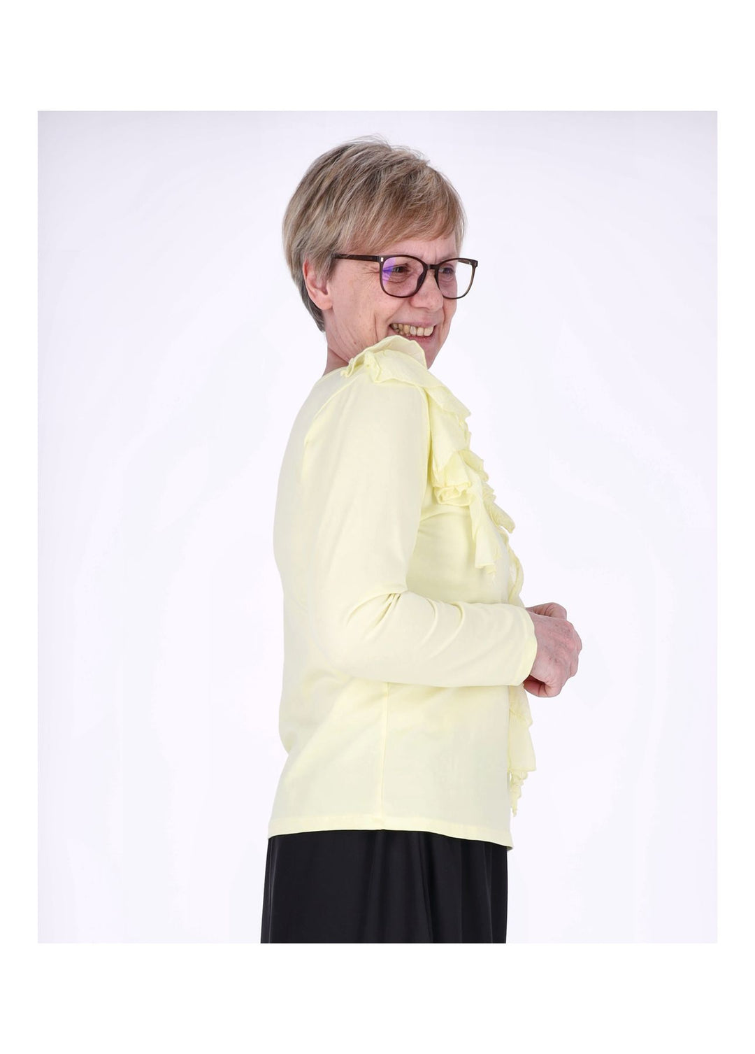 Splash of Color Damen Shirt mit Rüschen