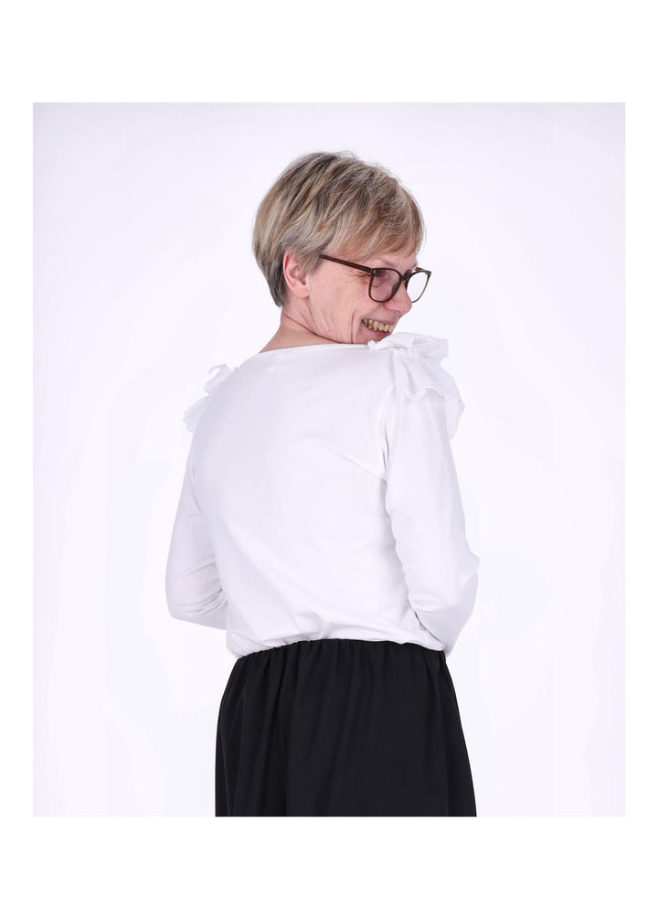 Splash of Color Damen Shirt mit Rüschen