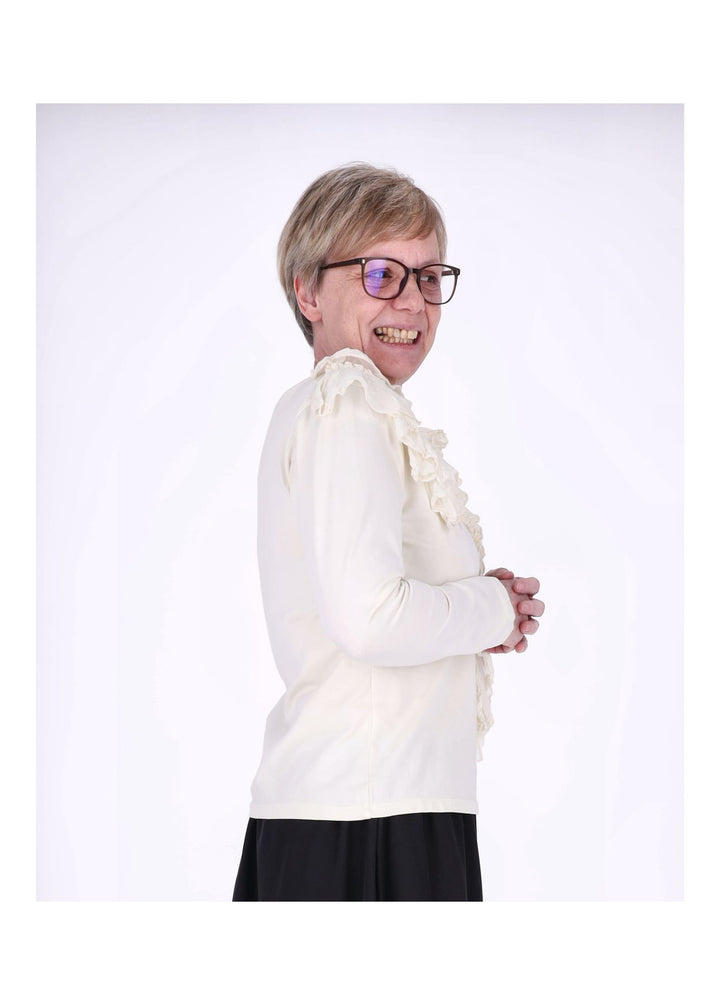 Splash of Color Damen Shirt mit Rüschen