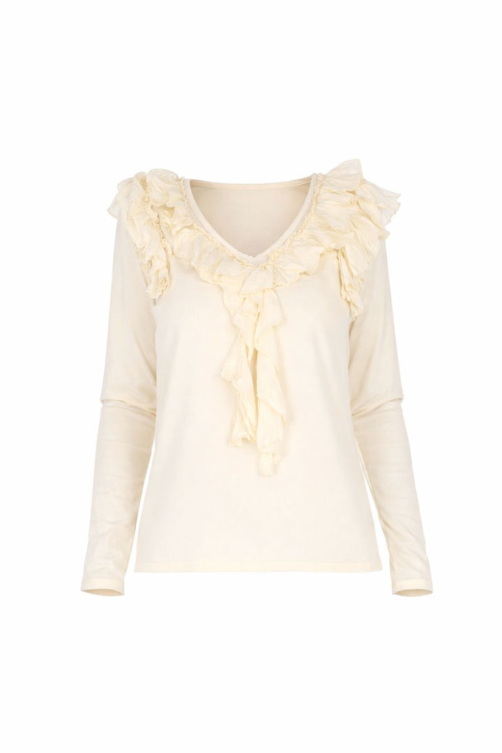 Splash of Color Damen Shirt mit Rüschen