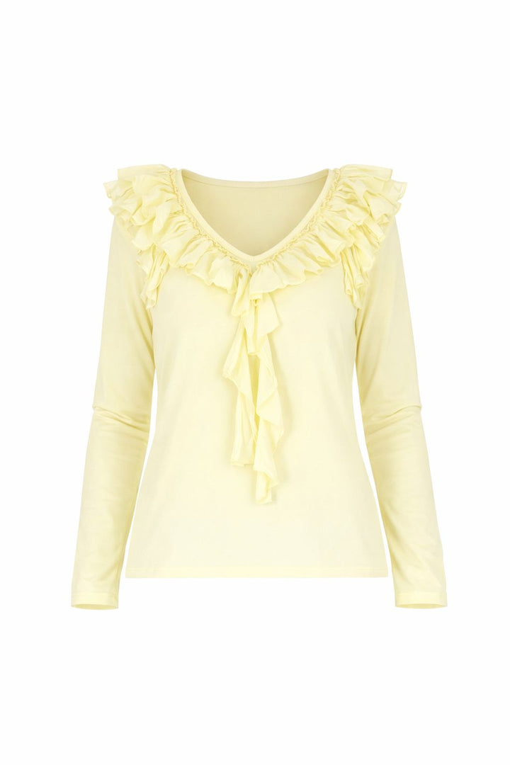 Splash of Color Damen Shirt mit Rüschen