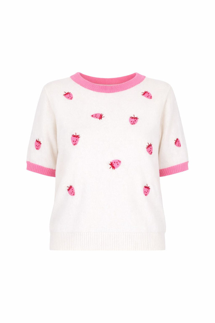 Splash of Color Damen Strickshirt Erdbeere