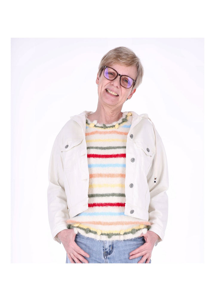 Splash of Color Jeansjacke mit Kapuze
