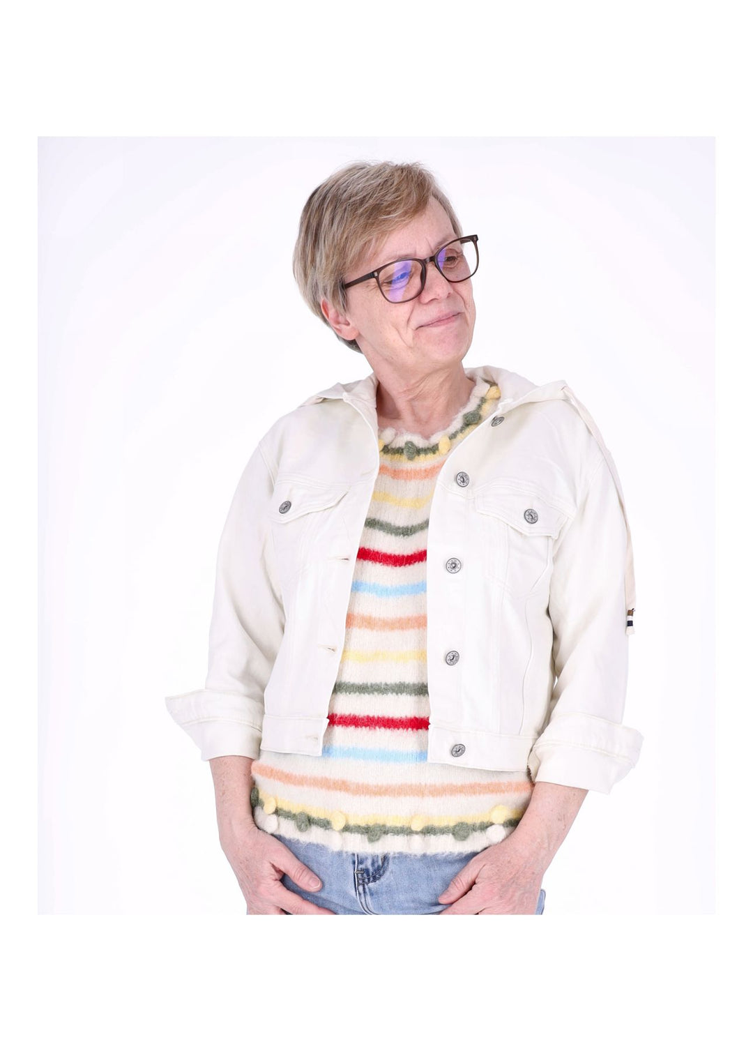 Splash of Color Jeansjacke mit Kapuze