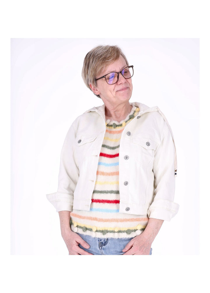 Splash of Color Jeansjacke mit Kapuze