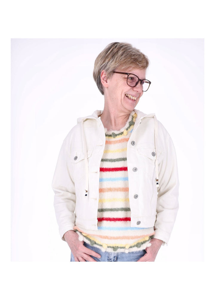 Splash of Color Jeansjacke mit Kapuze