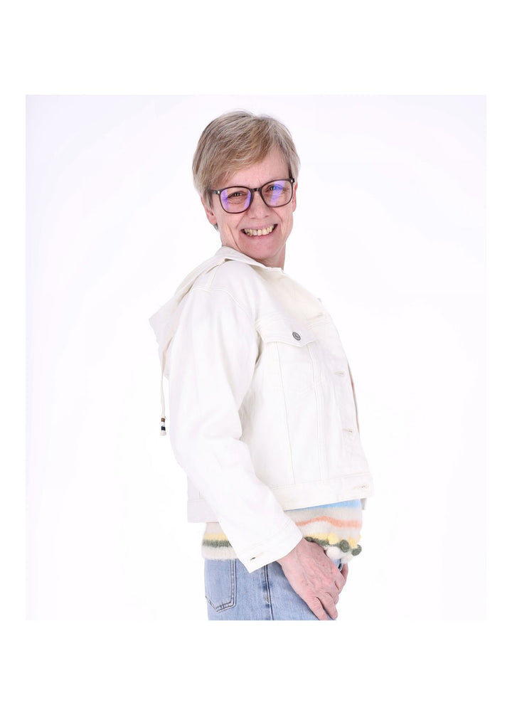 Splash of Color Jeansjacke mit Kapuze