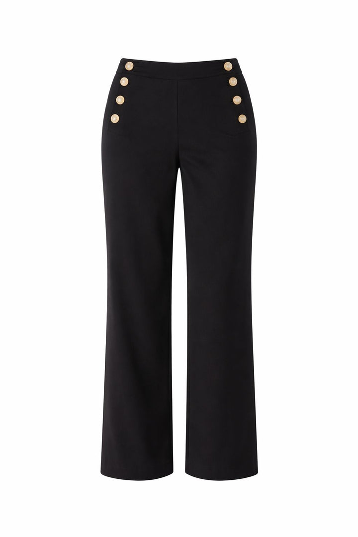Hose Damen Knöpfe Melange