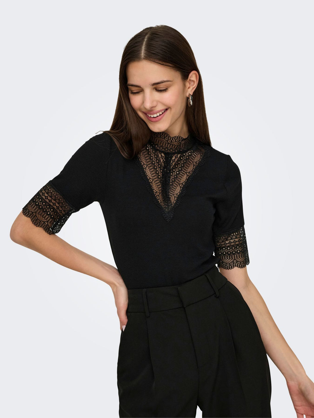 ONLY Highneck Top Kurzarm