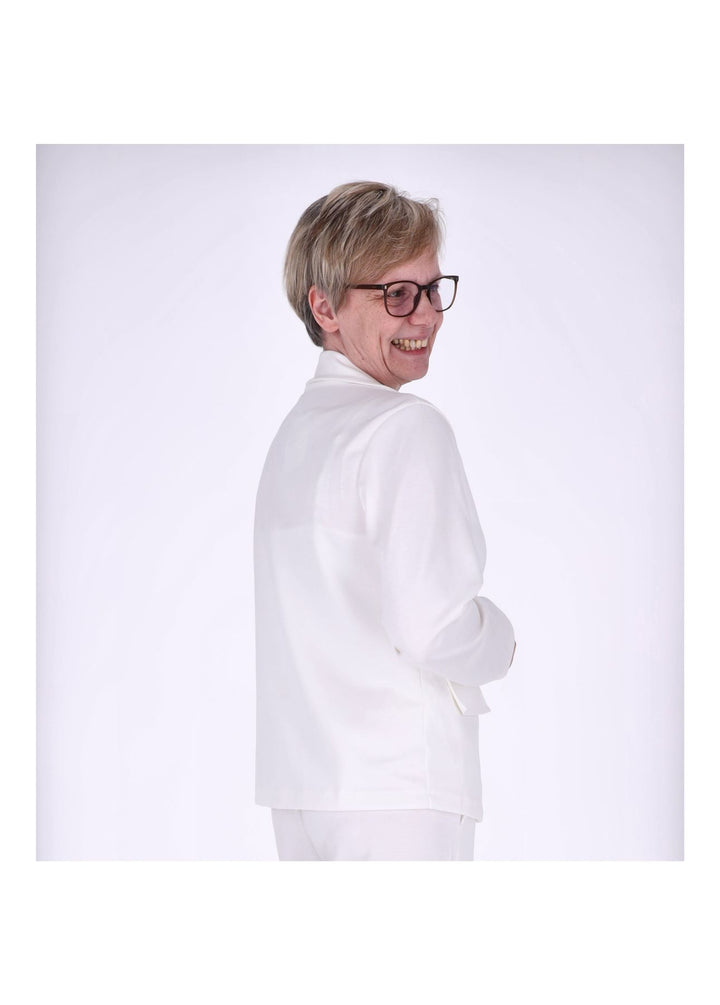 Splash of Color Damen Blazer mit Ansteckblüte