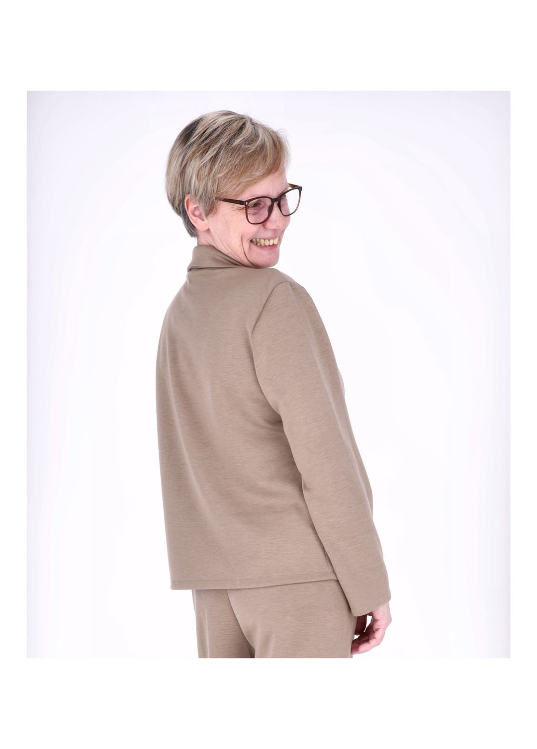 Splash of Color Damen Blazer mit Ansteckblüte